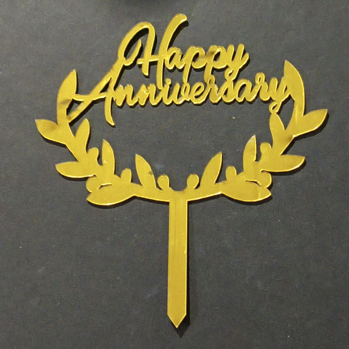 4 Inch Happy Anniversary Acrylic Cake Topper | Pack of 1