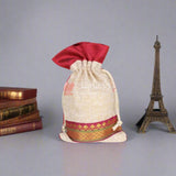 10x14 CM | Elegant Jute Maroon Drawstring Gift Bag | Drawstring Bags - Bakeyy.com - India - 10x14 CM | Elegant Jute Maroon Drawstring Gift Bag | Drawstring Bags - Pack Of 50 / 4x6 Inch