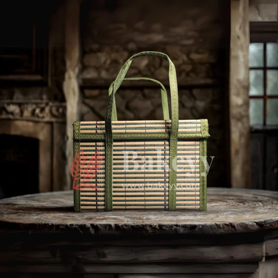 30 x 15 x 20 cm | Green Wooden baskets |1 Piece