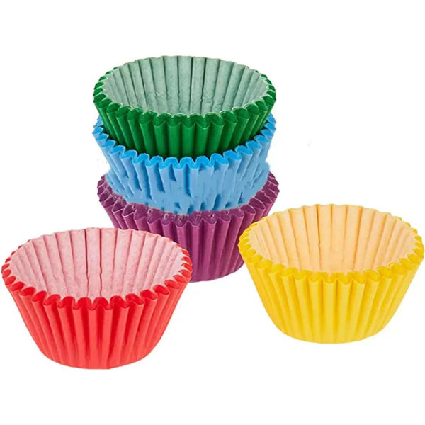12 CM | 5 Multi Colour Cupcake Liners | 500 pcs | Baking Cup - Bakeyy.com