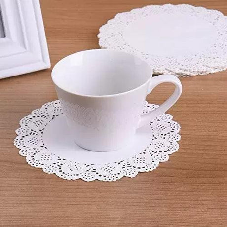 12 Inch Doilies Paper | Pack Of 100 | Round Decorative Paper Placemats for Desert | Tableware Decoration | Lace Doilys - Bakeyy.com - India - 12 Inch Doilies Paper | Pack Of 100 | Round Decorative Paper Placemats for Desert | Tableware Decoration | Lace Doilys - Default Title