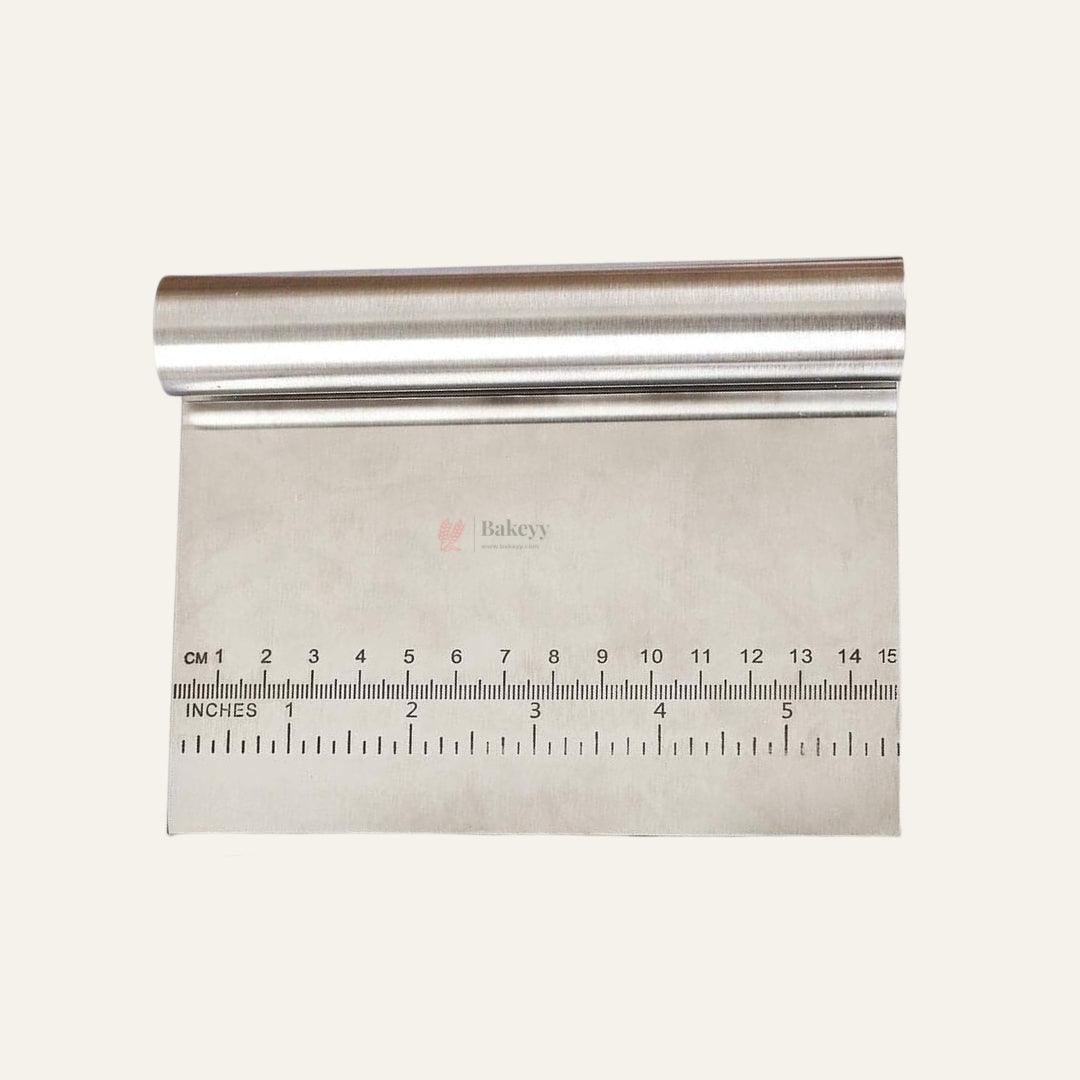 Bench Scraper- Stainless Steel Scrapper with Measuring Scale| 1 Piece - Bakeyy.com - India - Bench Scraper- Stainless Steel Scrapper with Measuring Scale| 1 Piece - Default Title