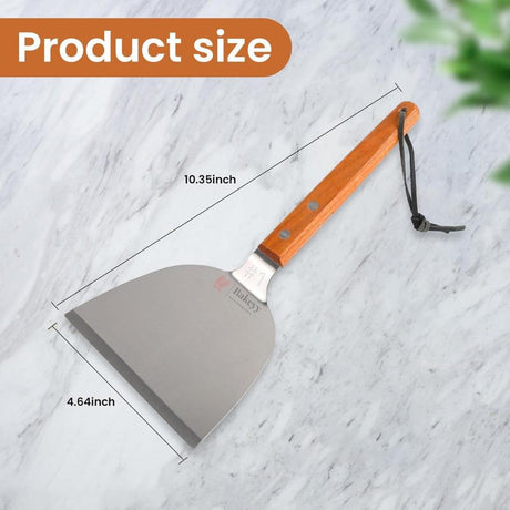 Stainless Steel Scraper with Wooden Handle| 1 Piece - Bakeyy.com - India - Stainless Steel Scraper with Wooden Handle| 1 Piece - Default Title