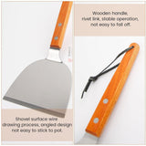 Stainless Steel Scraper with Wooden Handle| 1 Piece - Bakeyy.com - India - Stainless Steel Scraper with Wooden Handle| 1 Piece - Default Title