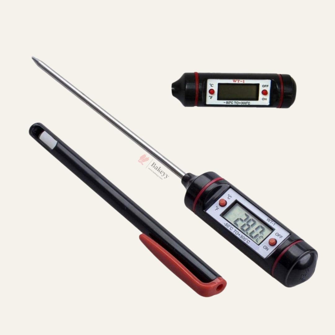 Black Food Thermometer, Digital Cooking Round Instant Read Meat Kitchen Thermometer With Pen | TP 1 - Bakeyy.com - India - Black Food Thermometer, Digital Cooking Round Instant Read Meat Kitchen Thermometer With Pen | TP 1 - Default Title