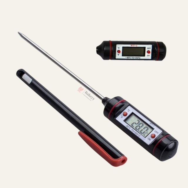 Black Food Thermometer, Digital Cooking Round Instant Read Meat Kitchen Thermometer With Pen | TP 1 - Bakeyy.com - India - Black Food Thermometer, Digital Cooking Round Instant Read Meat Kitchen Thermometer With Pen | TP 1 - Default Title