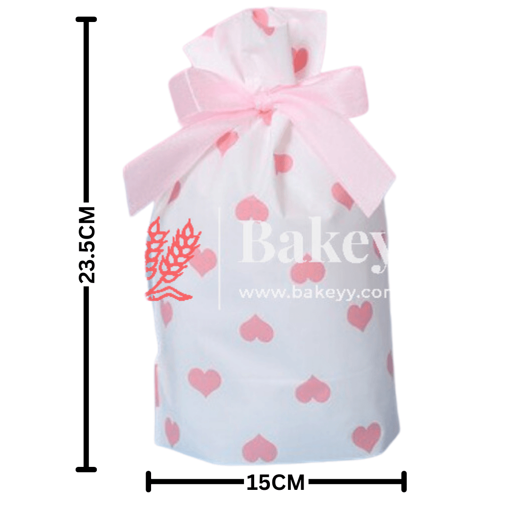 Pink Hearts Stand Up Treat Favor Bags Gift Wrapper Bags for Candy Cookie Chocolate | Pack of 50 | - Bakeyy.com - India - Pink Hearts Stand Up Treat Favor Bags Gift Wrapper Bags for Candy Cookie Chocolate | Pack of 50 | - Large