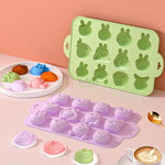 12CavityBunnyFacesSiliconeChocolateMould - Bakeyy.com
