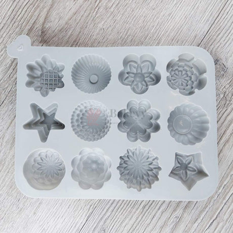 12 Cavity Multiple Shape Floral Silicone Chocolate Mould | Pack of 1
