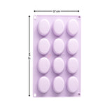 12 Cavity | Oval Soap Silicone Mould | Smooth Oval Soap Bar Mould for Handmade Soap Making | Pack of 1