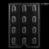Mould 045 | 12 Cavity Oval Wave Chocolate Mould | Pack of 1