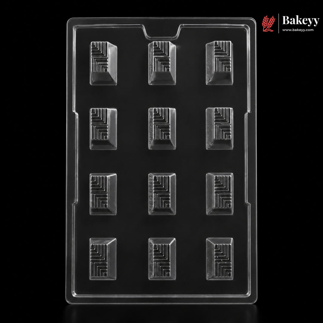 Cavity Square Geometric Chocolate Mould for Pralines & Bonbons