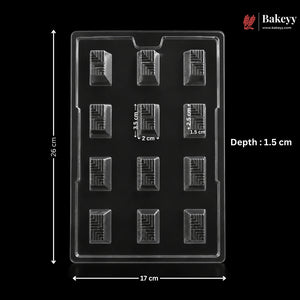 Cavity Square Geometric Chocolate Mould for Pralines & Bonbons