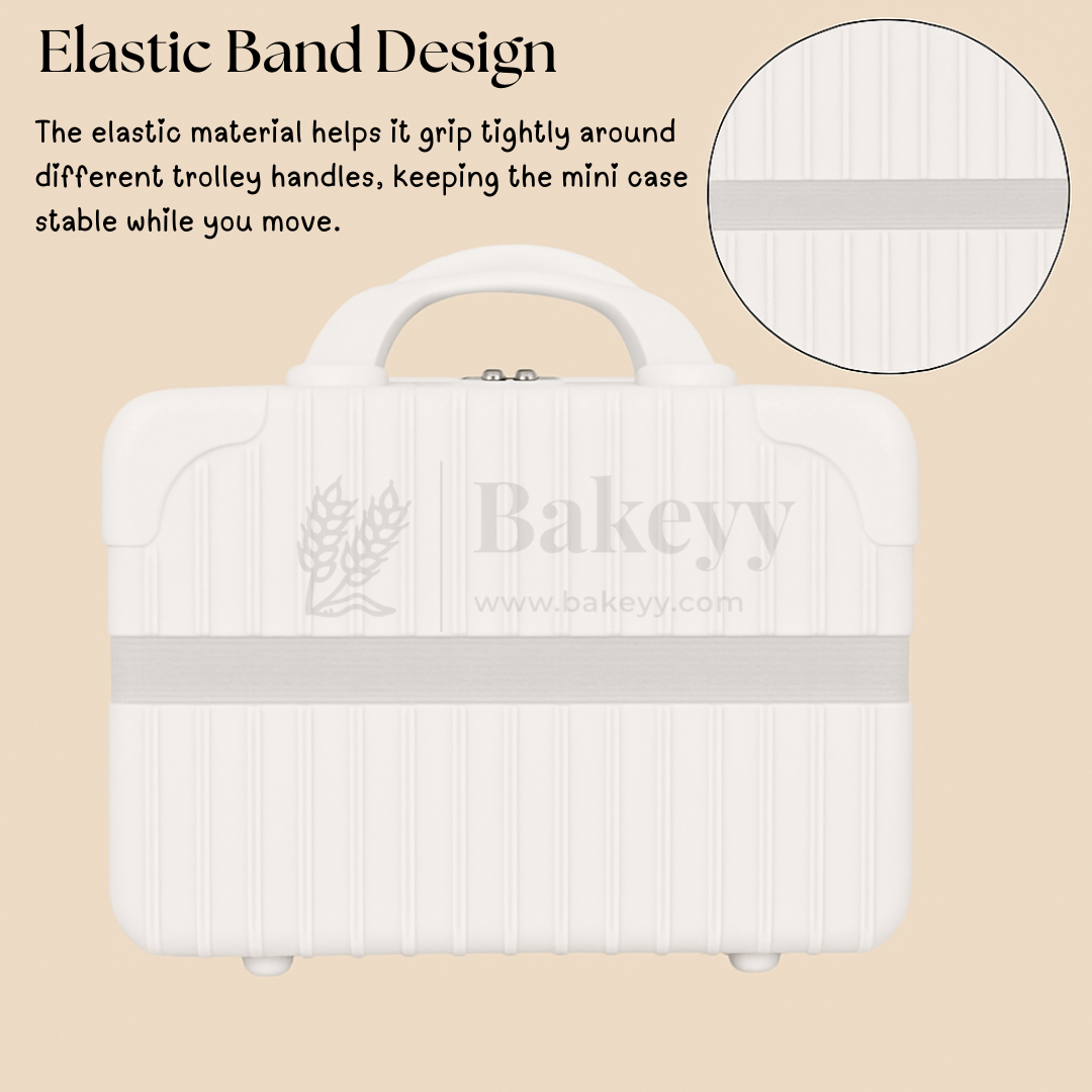12x6x9 Inch | Portable Makeup Travel Case | Hand Luggage | Bag Organizer | White | 1 Piece