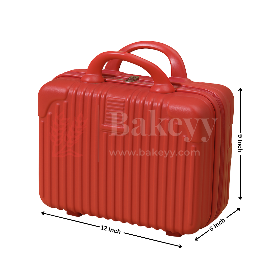12x6x9 Inch | Portable Makeup Travel Case | Hand Luggage | Bag Organizer | Red | 1 Piece