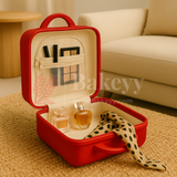 12x6x9 Inch | Portable Makeup Travel Case | Hand Luggage | Bag Organizer | Red | 1 Piece