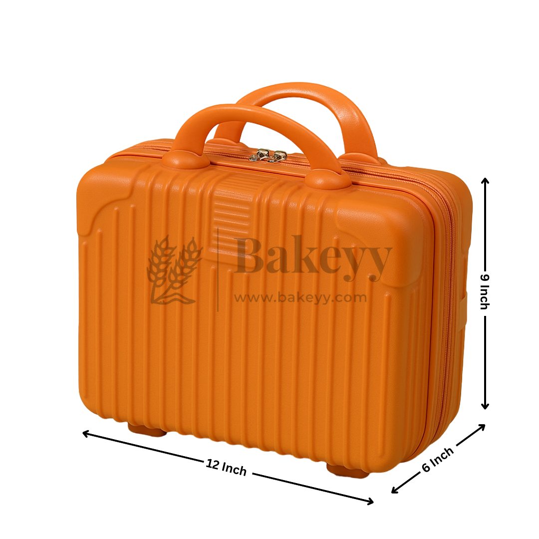 12x6x9 Inch | Portable Makeup Travel Case | Hand Luggage | Bag Organizer | Orange | 1 Piece