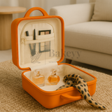 12x6x9 Inch | Portable Makeup Travel Case | Hand Luggage | Bag Organizer | Orange | 1 Piece