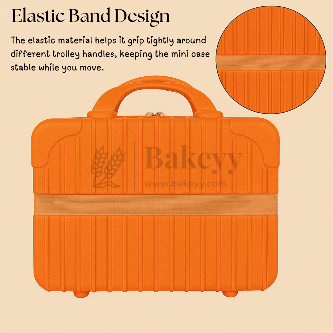 12x6x9 Inch | Portable Makeup Travel Case | Hand Luggage | Bag Organizer | Orange | 1 Piece
