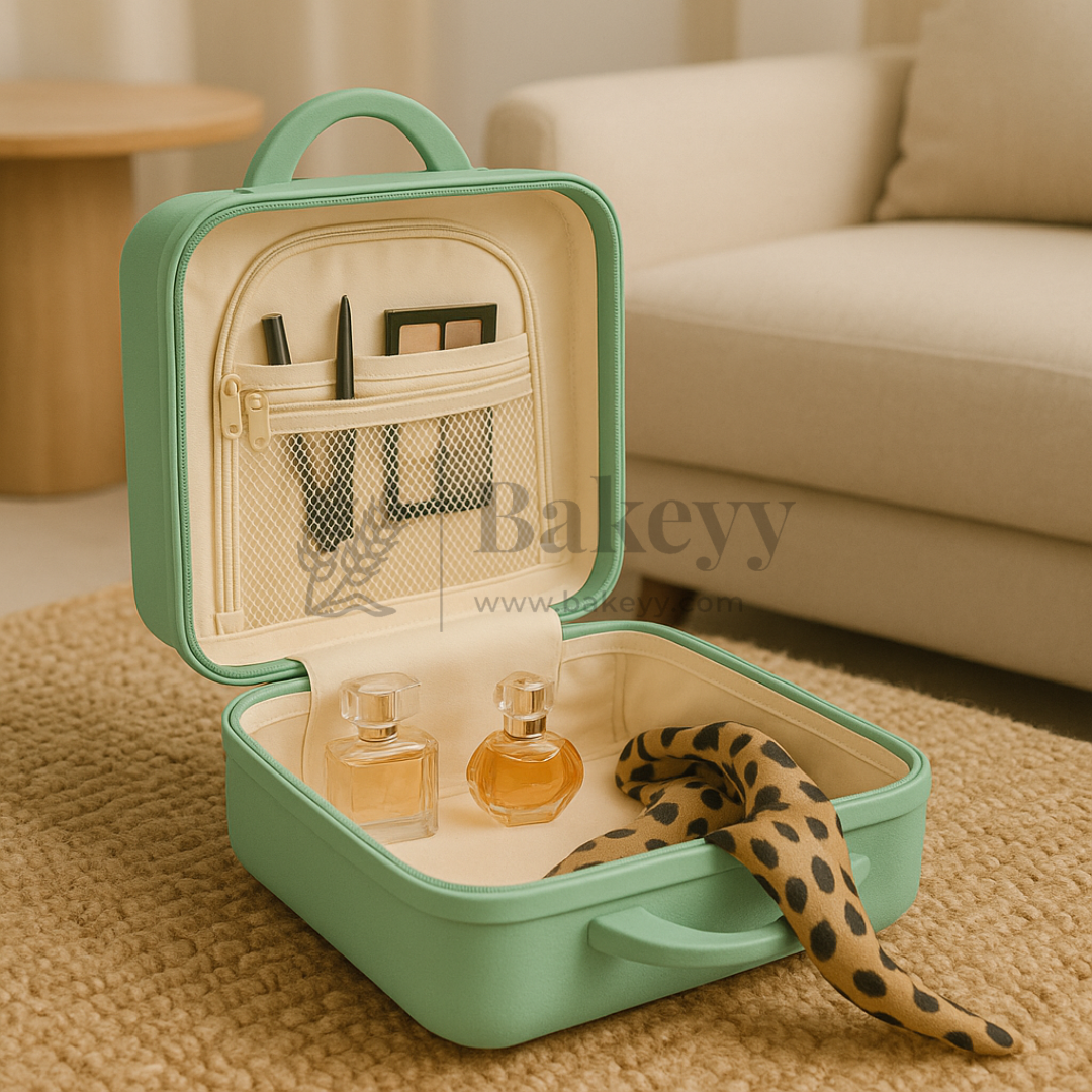 12x6x9 Inch | Portable Makeup Travel Case | Hand Luggage | Bag Organizer | Mint Green | 1 Piece