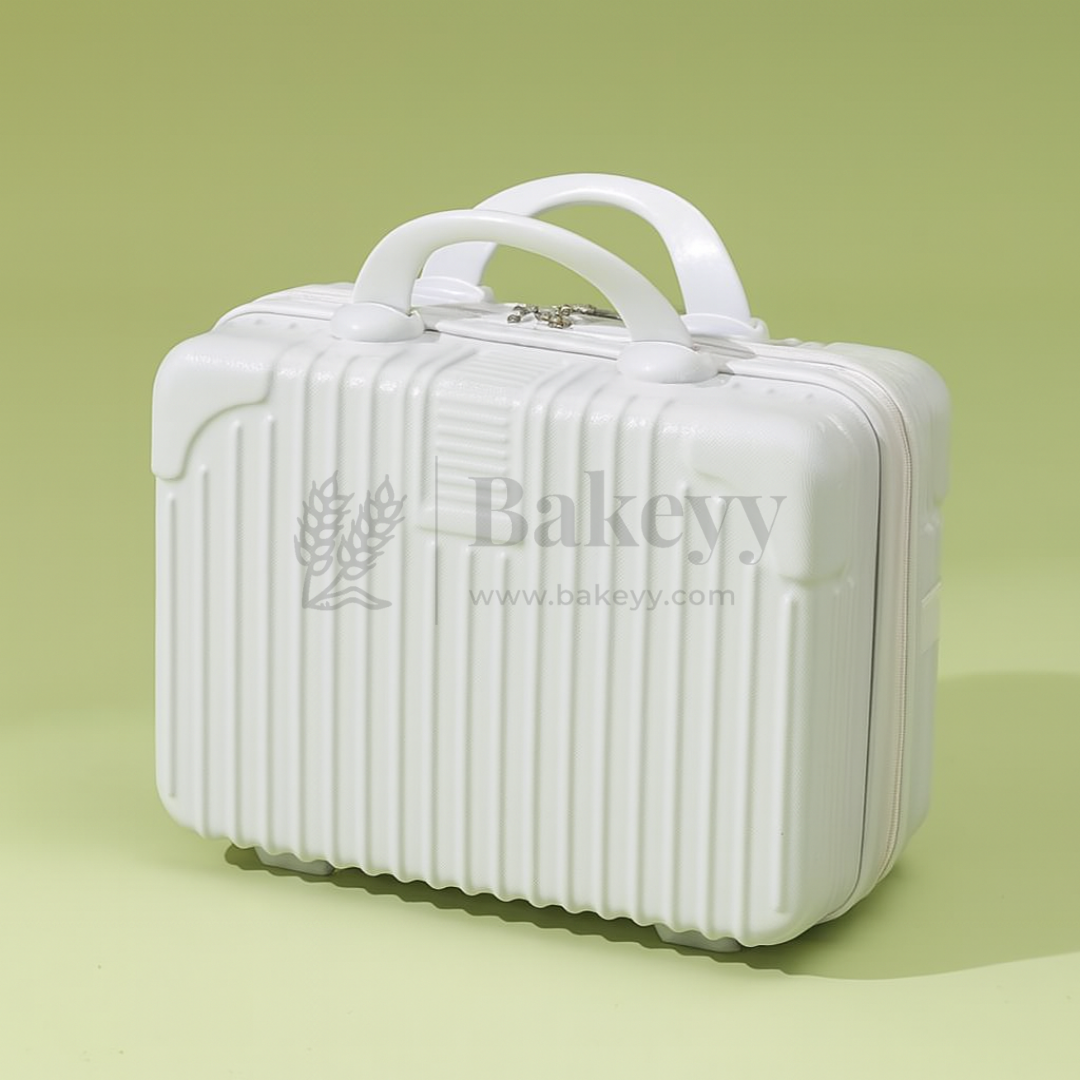 12x6x9 Inch | Portable Makeup Travel Case | Hand Luggage | Bag Organizer | White | 1 Piece