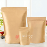 1 Kg | Kraft Zip Lock Pouch | Brown | 18x26x4 CM | Standing Pouch | Pack of 50 |