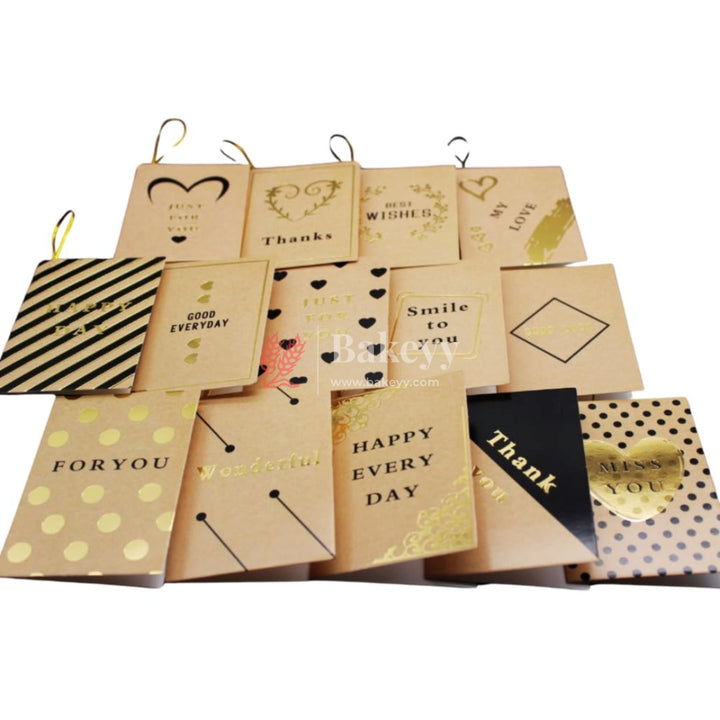 Kraft Tags | Eco-Friendly | Tags with Golden Thread - Bakeyy.com