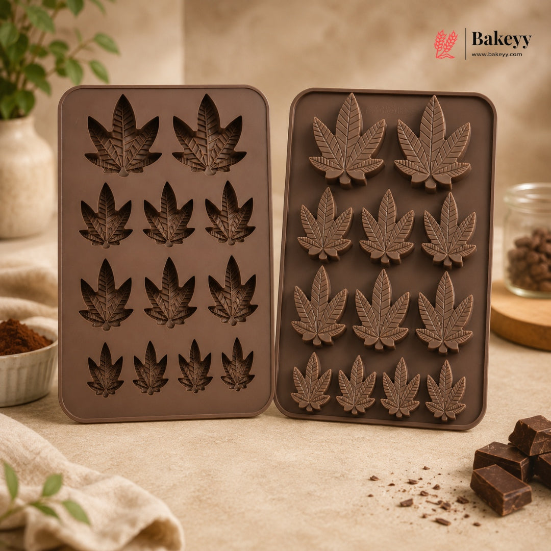 12 Cavity Maple Leaf Shape Silicone Chocolate Mould | Pack of 1