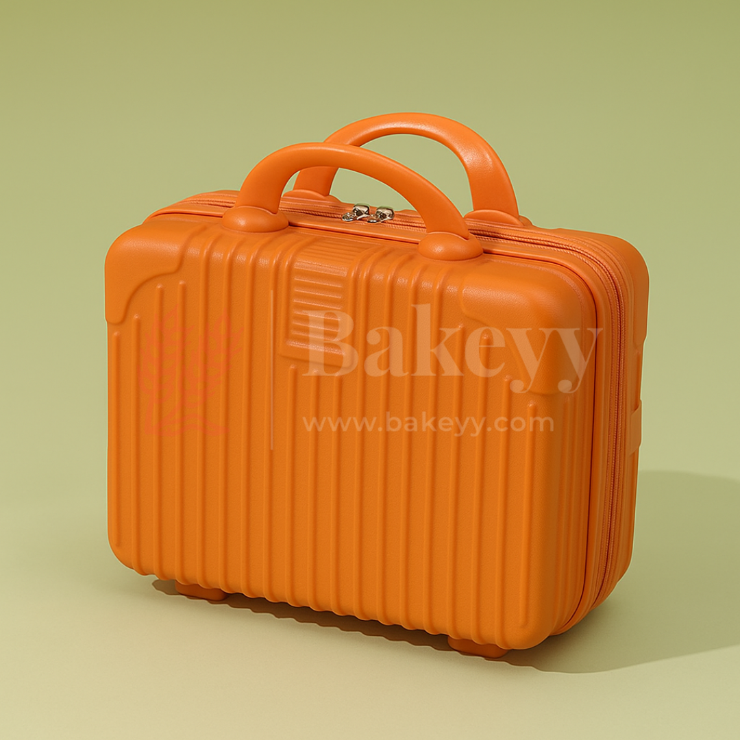 12x6x9 Inch | Portable Makeup Travel Case | Hand Luggage | Bag Organizer | Orange | 1 Piece