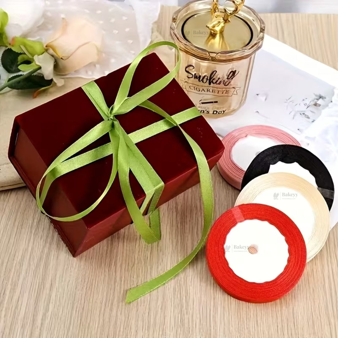 1/4 Inch Satin Ribbon Roll | Premium Decorative Gift Wrapping Ribbon for Packaging | 6.5 Meter Length Per Roll | Pack of 20