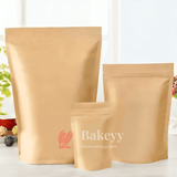 100g | Kraft Zip Lock Pouch | Brown | Kraft Zip lock | 11x18.5x4 CM | Standing Pouch - Bakeyy.com - India - 100g | Kraft Zip Lock Pouch | Brown | Kraft Zip lock | 11x18.5x4 CM | Standing Pouch - Pack Of 50 / 10x15x3 cm / 100g