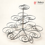 3-Tier Metal Cupcake Stand with Spiral Holders | 13-Piece Cupcake & Dessert Display Stand | Elegant Party & Bakery Stand | Pack of 1