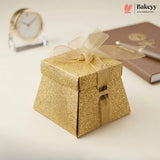 Glitter Gift Box with Ribbon | Elegant Paper Favor Box for Chocolates & Goodies | 3 Color Options | Pack of 10