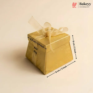 Glitter Gift Box with Ribbon | Elegant Paper Favor Box for Chocolates & Goodies | 3 Color Options | Pack of 10
