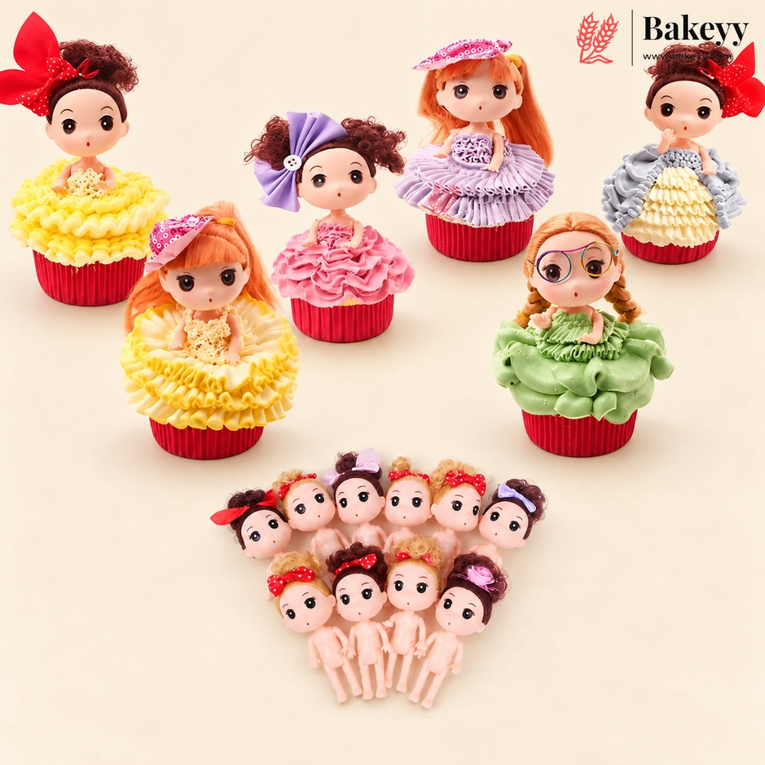 5 Inch Mini Doll Topper Set for Princess Cakes | Ideal for Cakes, Cupcakes & DIY Decorations | Pack of 10