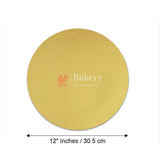 Round Gold Cake Base | Cake Board - Bakeyy.com - India - Round Gold Cake Base | Cake Board - 12 Inches / Pack 25