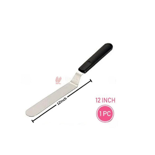 12 inch steel angular palette knife with black handle for baking, Bakeyy baking supplies