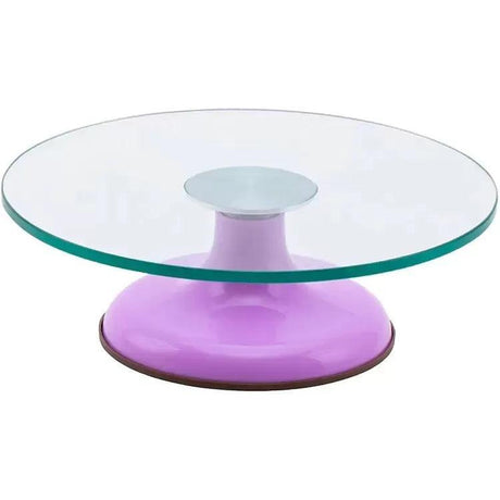 12Inch (30 cm) Cake Turntable Tempered Glass Twist Turntable Cake Anti-Slip to Turn Flower Table Baking Tools |Purple Colour - Bakeyy.com - India - 12Inch (30 cm) Cake Turntable Tempered Glass Twist Turntable Cake Anti-Slip to Turn Flower Table Baking Tools |Purple Colour - Default Title