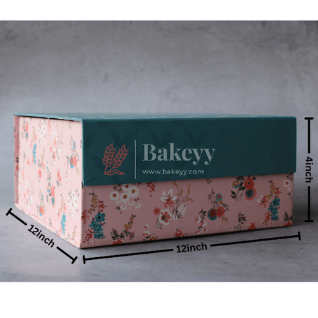 12x12x4 Inch | Collapsible Hamper Boxes | Rigid Box | Cardboard Box | Gift Box - Bakeyy.com - India - 12x12x4 Inch | Collapsible Hamper Boxes | Rigid Box | Cardboard Box | Gift Box - Design 1