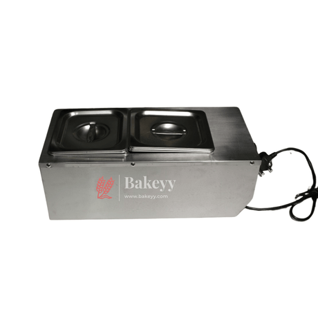 Professional 2-Pot Chocolate Melting Machine – Dual Functionality for Effortless Dessert Creations - Bakeyy.com - India - Professional 2-Pot Chocolate Melting Machine – Dual Functionality for Effortless Dessert Creations - Default Title