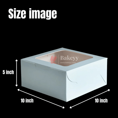 10x10x5 inch | Cake Box With Square Window | Birthday Cake boxes | Pack Of 25 | - Bakeyy.com - India - 10x10x5 inch | Cake Box With Square Window | Birthday Cake boxes | Pack Of 25 | - Default Title