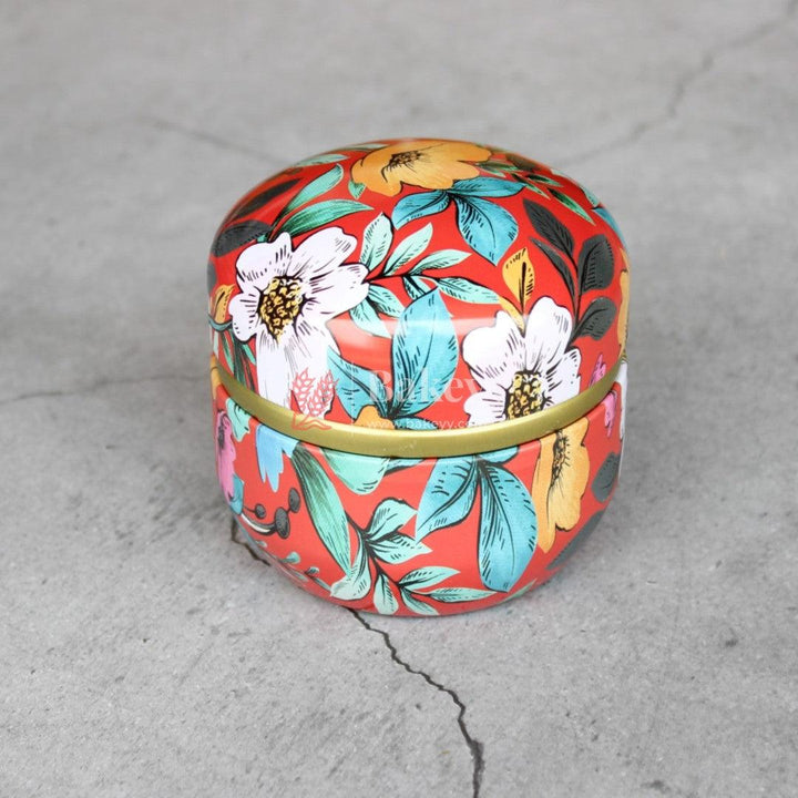 Floral Empty Candle Tin Candle Round Shaped Decorative Boxes | Candle Tin Box | Pack of 5 | - Bakeyy.com - India - Floral Empty Candle Tin Candle Round Shaped Decorative Boxes | Candle Tin Box | Pack of 5 | - Default Title