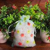 10x14 CM | Floral Designs Organza Potli Bags | Pack of 100 | Sky Blue Color | Candy Bag - Bakeyy.com - India - 10x14 CM | Floral Designs Organza Potli Bags | Pack of 100 | Sky Blue Color | Candy Bag - Default Title