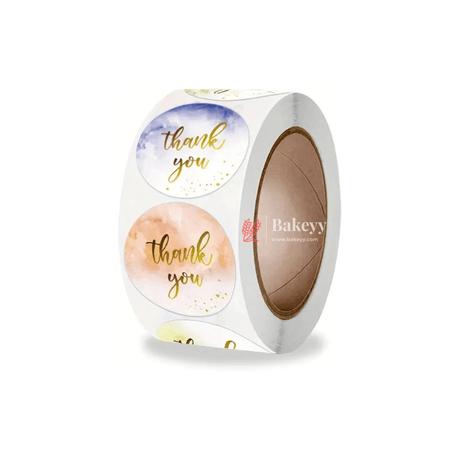 Premium Thank You Stickers – Roll | Mixed Color | Round Thank You Adhesive Sticker for Small Business, Wedding Supplies, Packing Stickers, Gift Wrap - Bakeyy.com - India - Premium Thank You Stickers – Roll | Mixed Color | Round Thank You Adhesive Sticker for Small Business, Wedding Supplies, Packing Stickers, Gift Wrap - Default Title