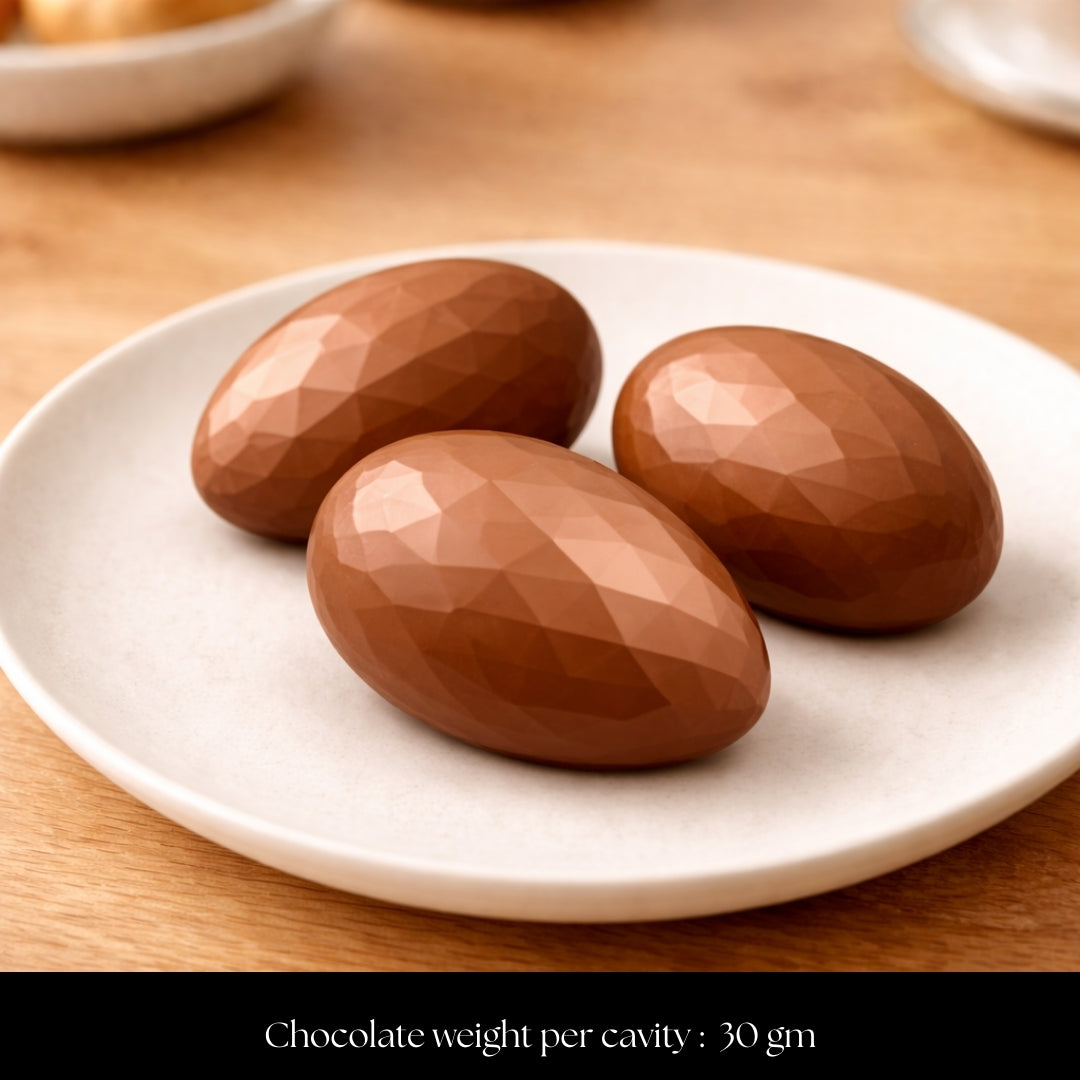 Mould 656 | Geometric Egg Chocolate Mold | 6 Cavity | Pack of 1