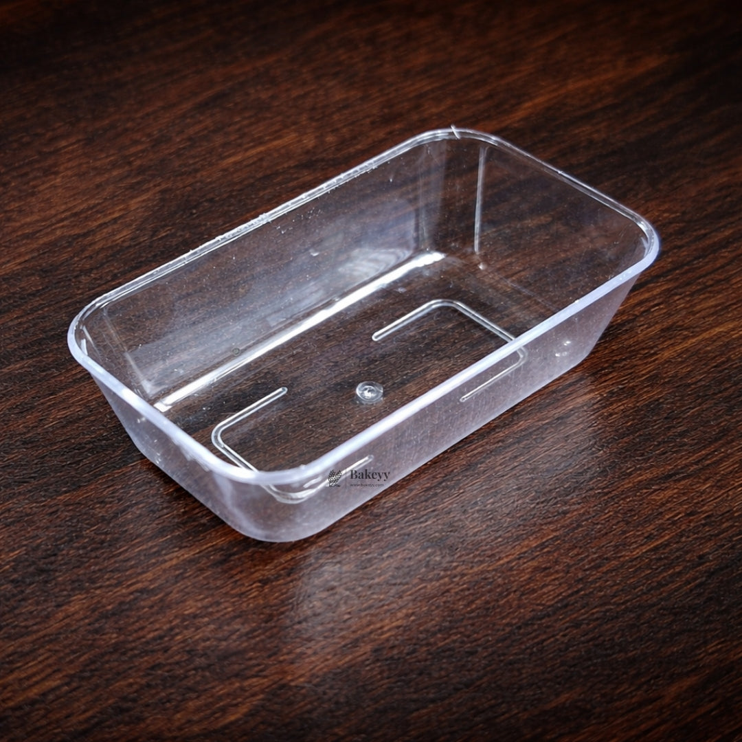Clear Rectangular Dessert Cup | Transparent Plastic Dessert Tray | Mini Serveware for Parties | Pack of 24
