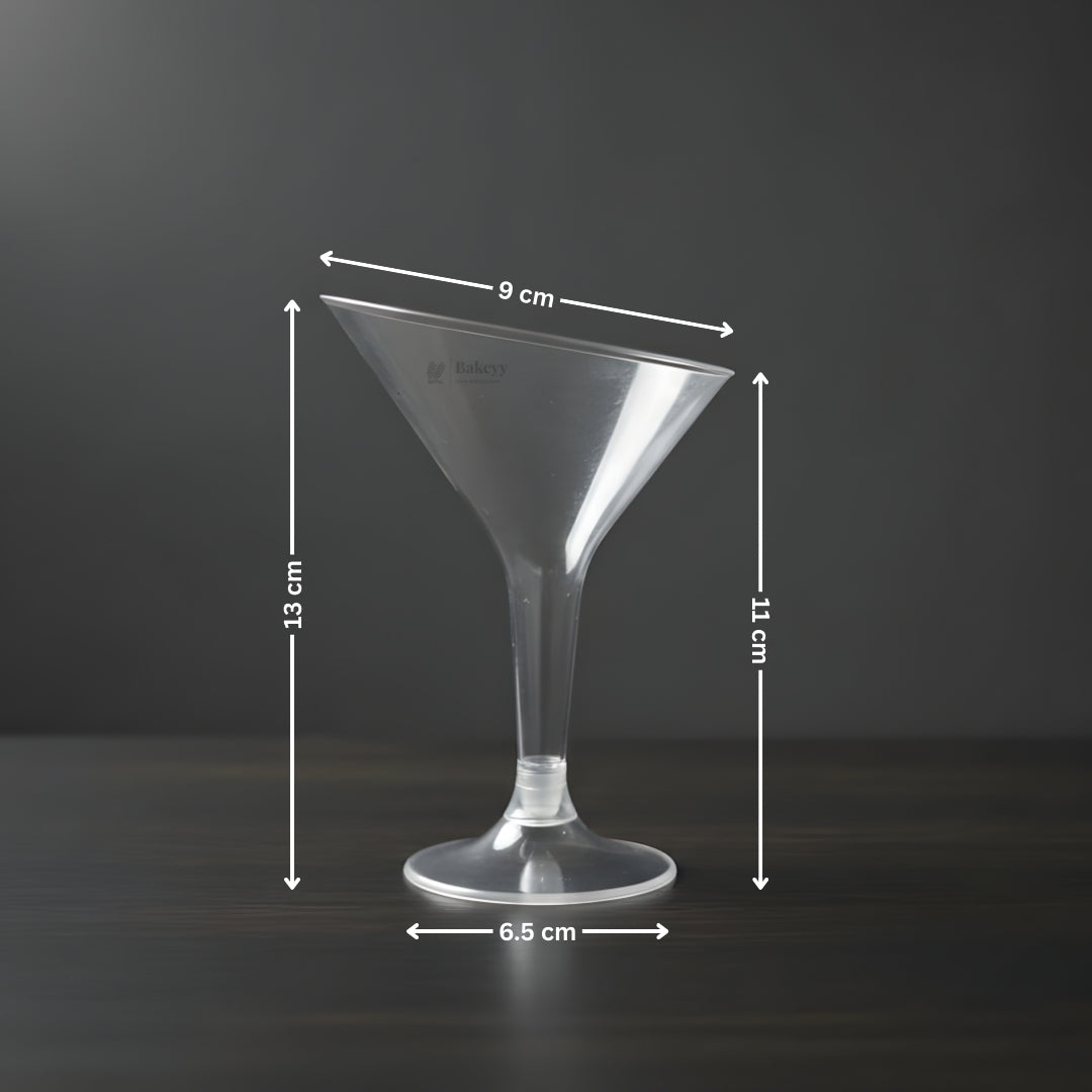 Clear Martini-Style Dessert Cup | Transparent Stem Dessert Glass | Party & Catering Serveware | Pack of 10