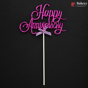 8.5 Inch Happy Anniversary Cake Topper | Multiple Colours | 1 Piece