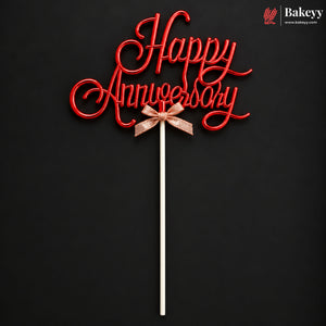 8.5 Inch Happy Anniversary Cake Topper | Multiple Colours | 1 Piece