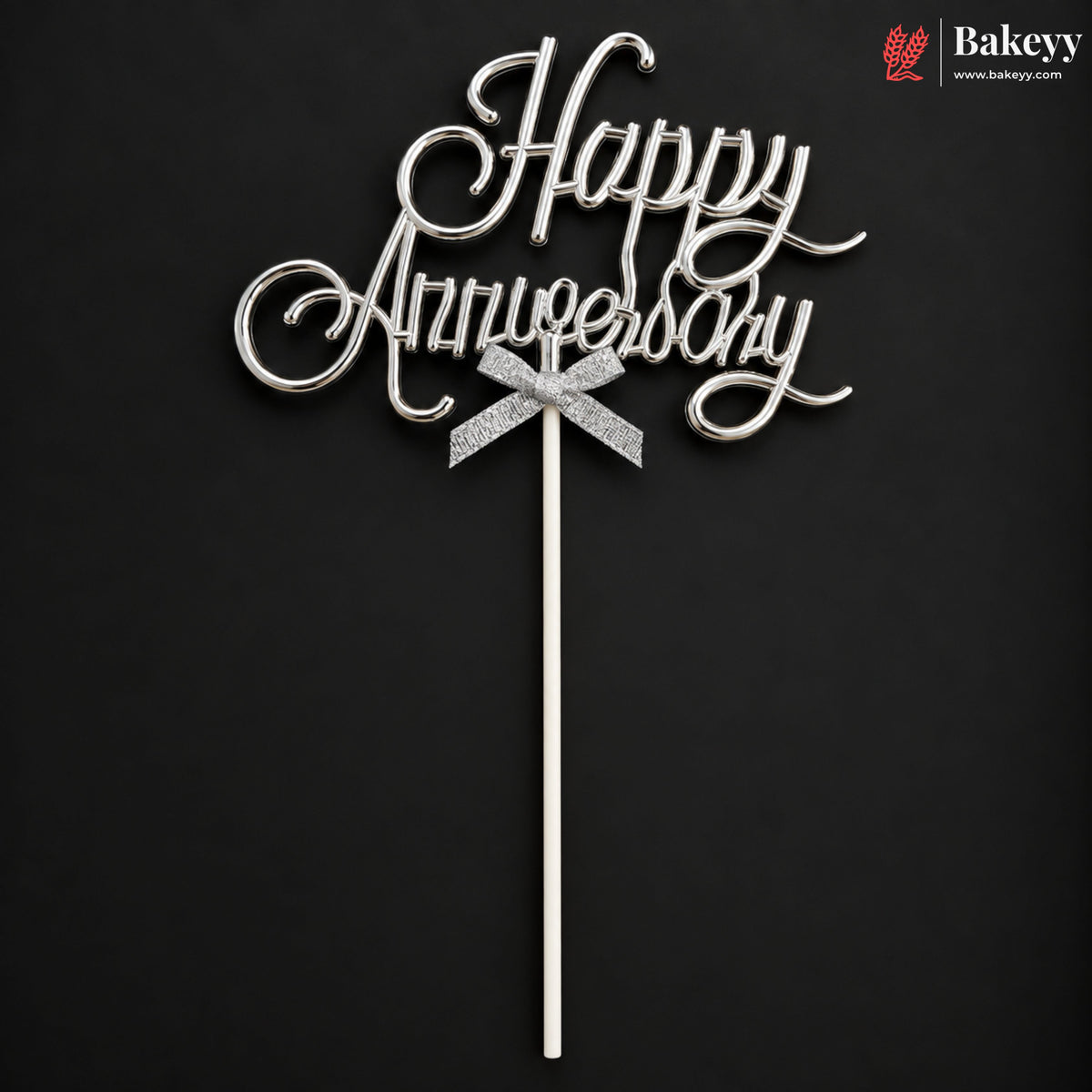 8.5 Inch Happy Anniversary Cake Topper | Multiple Colours | 1 Piece
